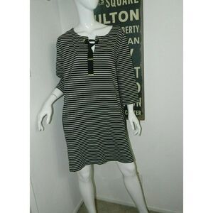 Marina Rinaldi Sport Dress Plus Size 16 Black White Striped Coastal Grandma